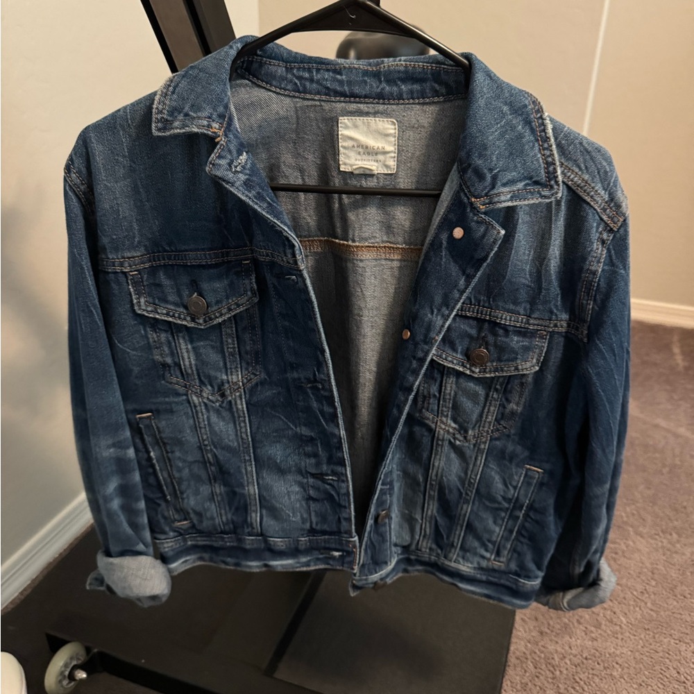 American Eagle Outfitters Blue Jean Jacket Stylish Denim Essential